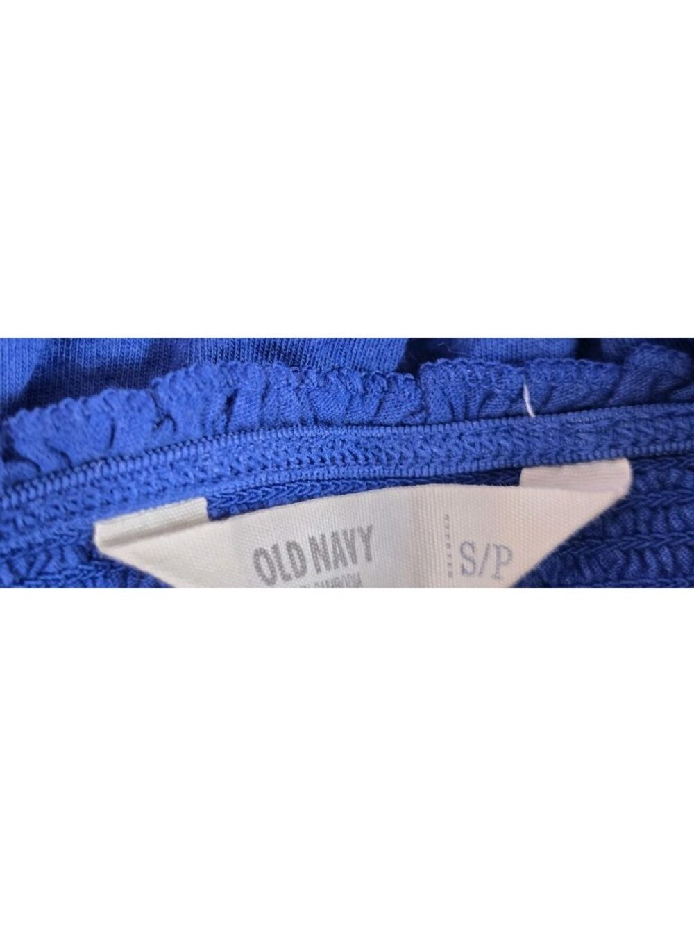 Old Navy Y2K Smocked Strapless Halter Top Womens Small Blue Babydoll Tank 2010s - Picture 8 of 10
